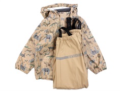 Mikk-line nougat rainwear pants and jacket animal print